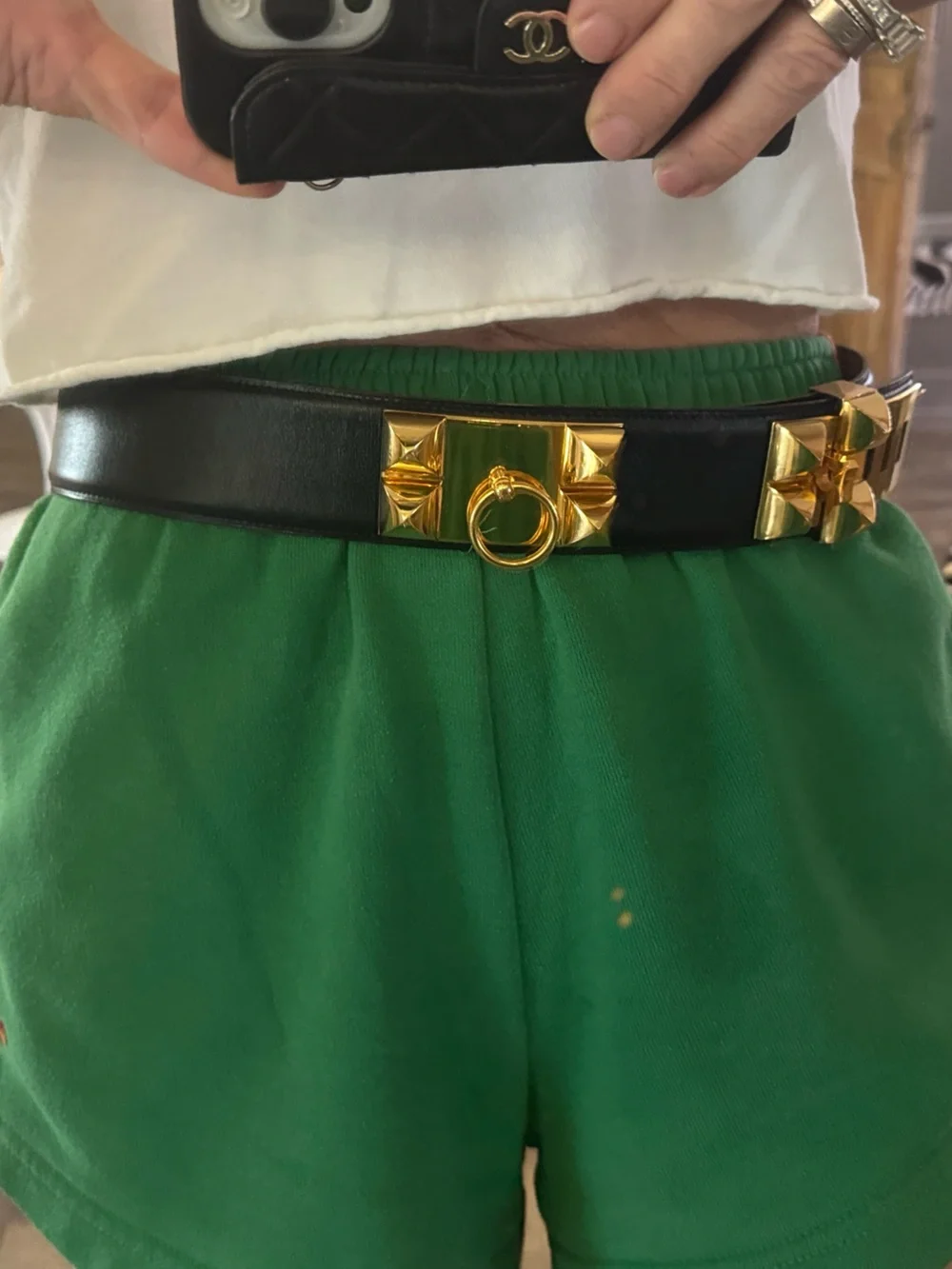 Hermès Collier de Chien Black Box Leather Belt Gold Hardware Size 85 - Picture 17 of 17